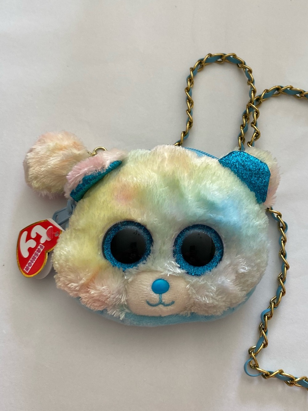 Ty Fashion “Hope” Beanie Boo Plush Bear Crossbody Bag & Charm